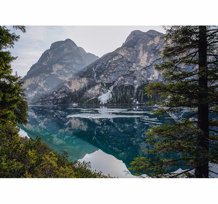 Landscape wall mural tranquil mountain harmony - TenStickers