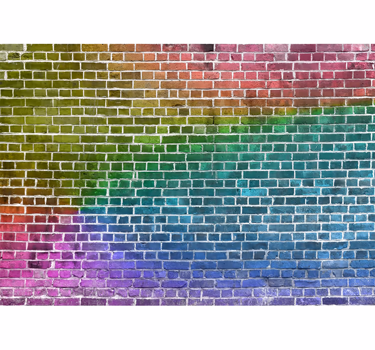 Colourful bricks wall mural - TenStickers