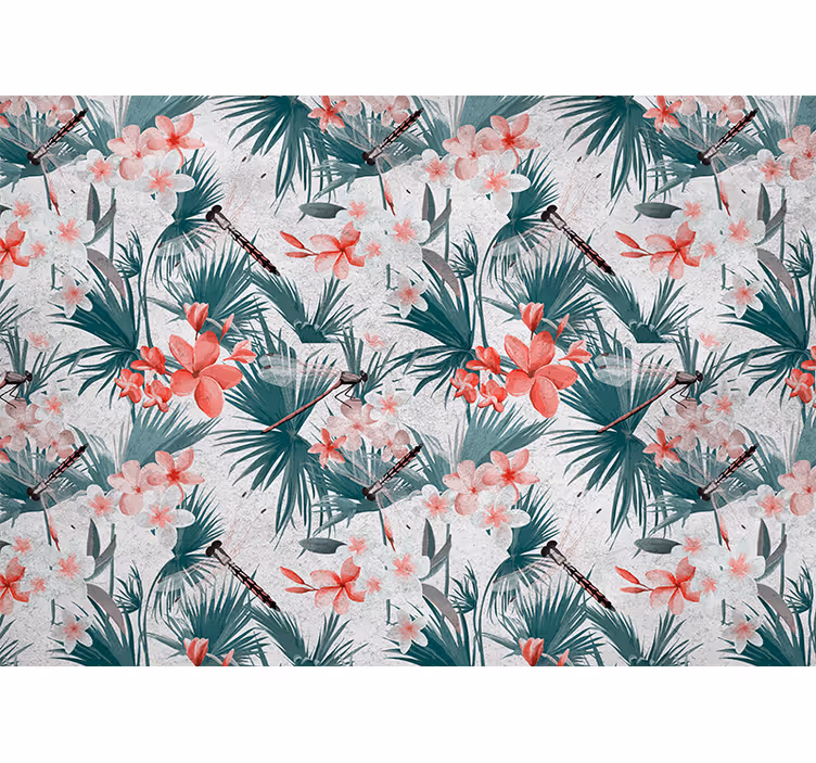 Tropical floral design flower wall mural - TenStickers