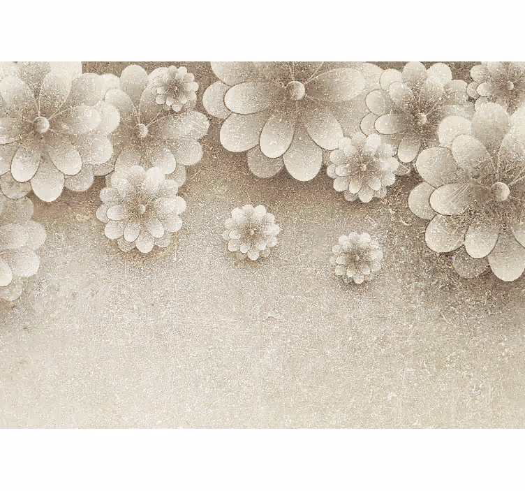 Flower wall mural with elegant floral elements - TenStickers