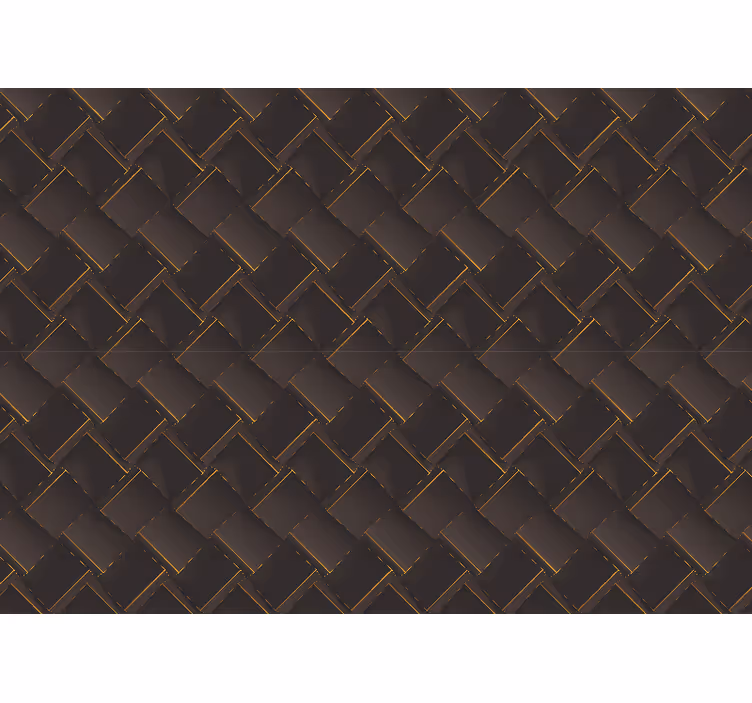 Smoky golden black cubes living room wall mural - TenStickers