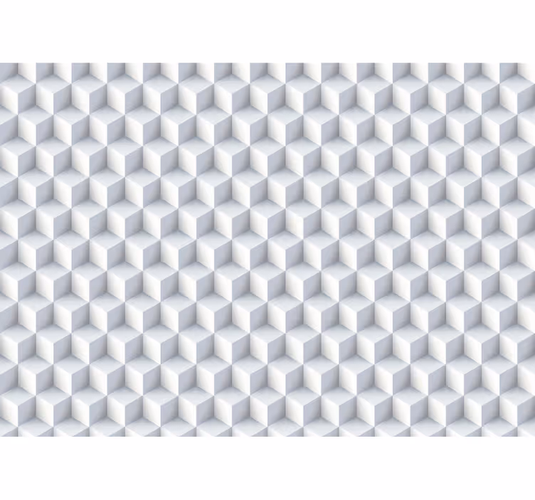 Multiple white cubes  3D Wall Mural - TenStickers