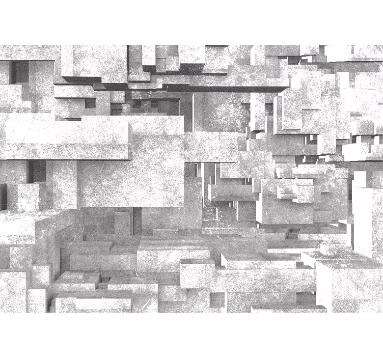 Abstract wall mural geometric layered design - TenStickers