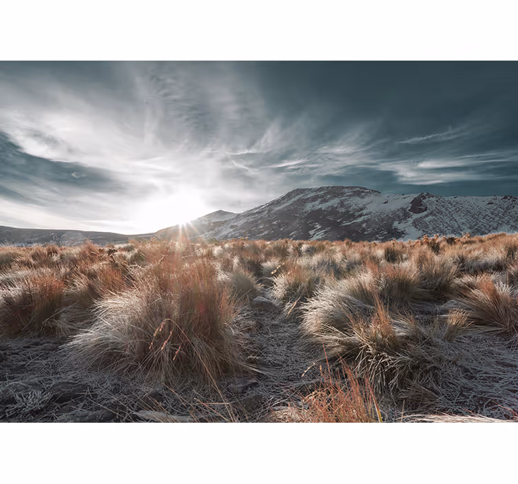 Mountain sunrise scenery landscape wall mural - TenStickers
