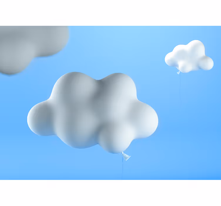 Cloud shaped balloons Kids wall Murals - TenStickers