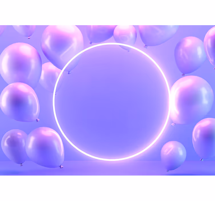 Balloons with bright circle Kids wall Murals - TenStickers