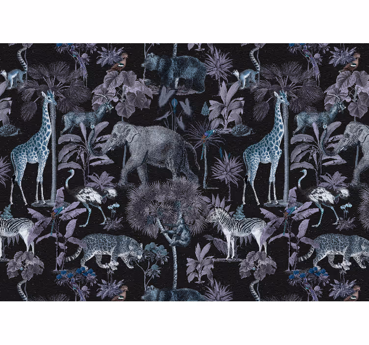 Animals wall mural wildlife safari scene - TenStickers