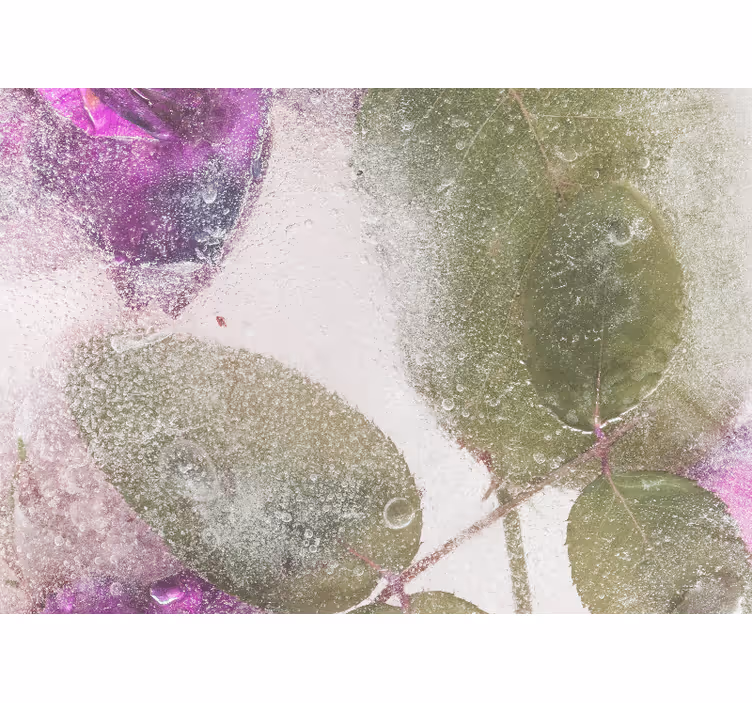 Flower wall mural with purple floral elements - TenStickers