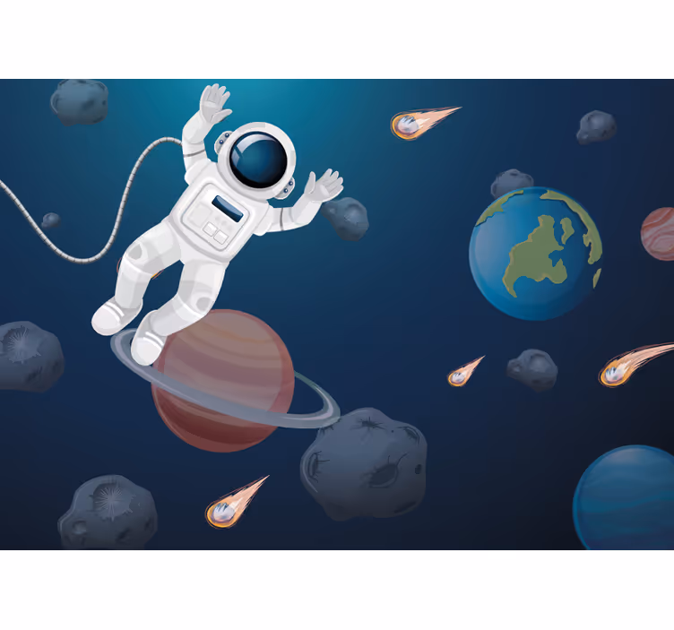 Wall mural fantasy cosmonaut in the cosmos - TenStickers