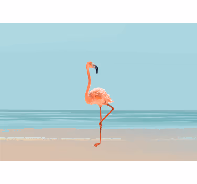 Under the sea wall mural flamingo by the shore - TenStickers