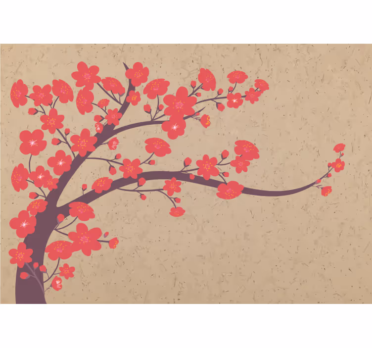 Sakura branch flower wall mural - TenStickers