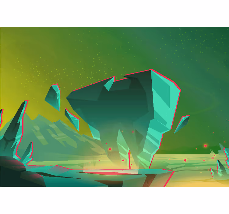 Abstract wall mural geometric green forms - TenStickers