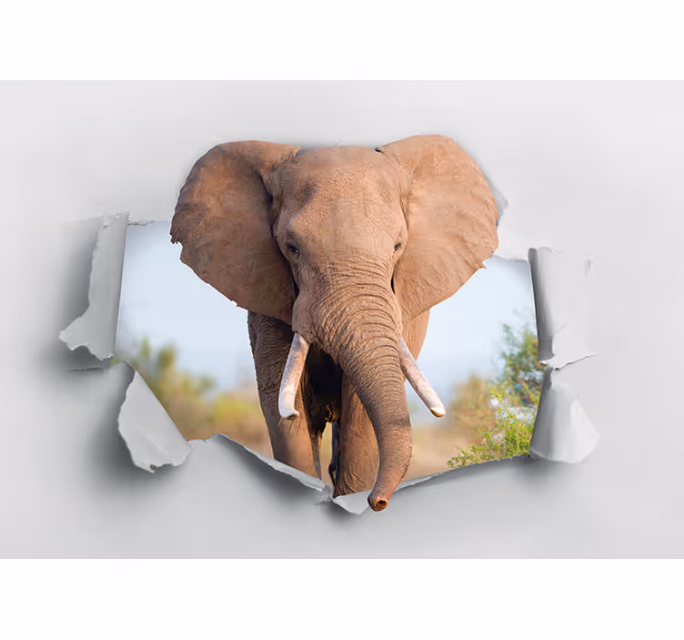 Animals wall mural majestic elephant portrait - TenStickers