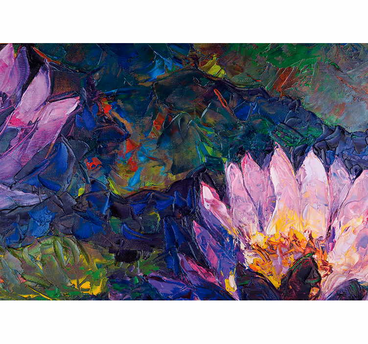 Flower wall mural lotus blossom abstract - TenStickers