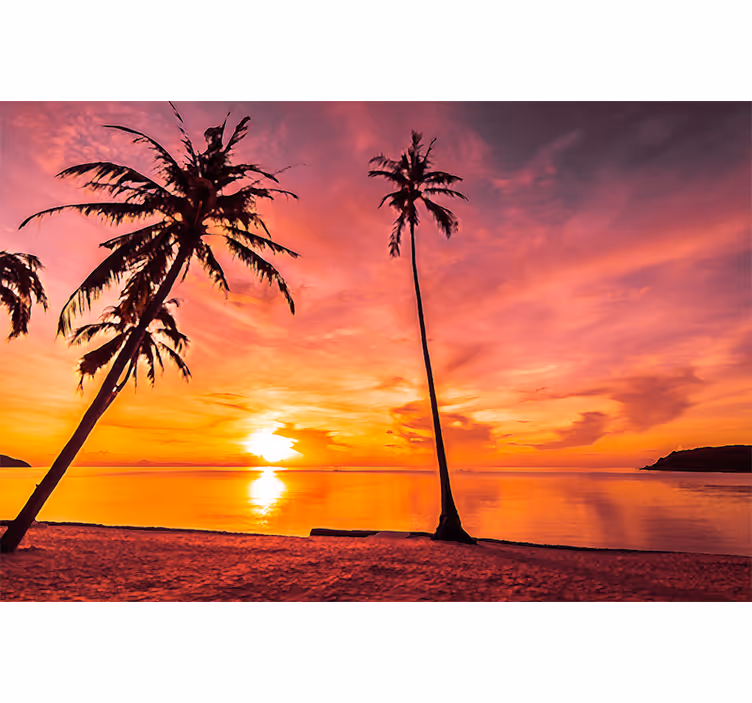 Wall mural nature tropical sunset view - TenStickers