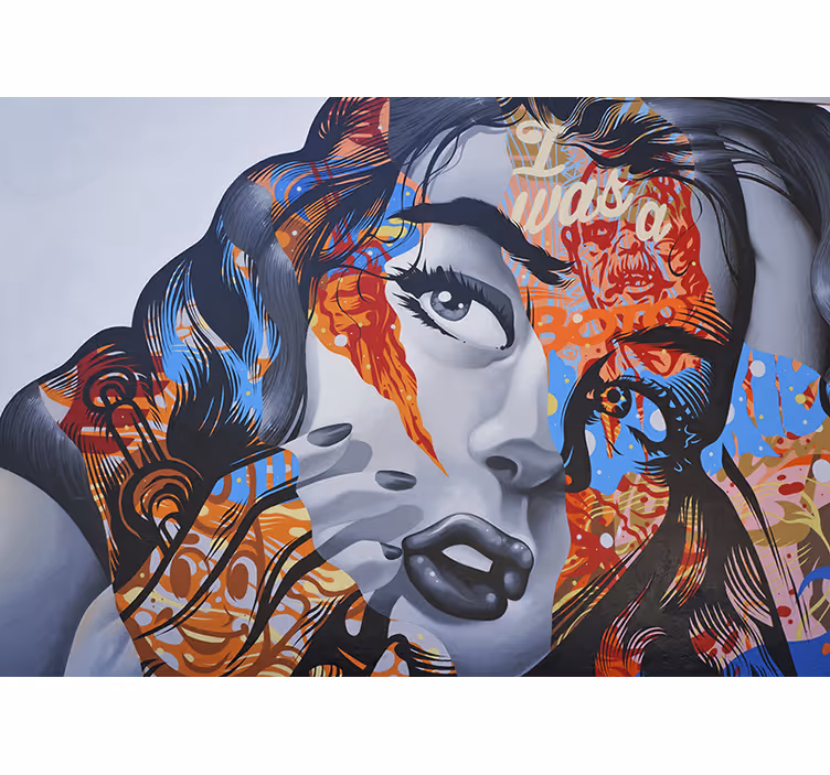 Pop art woman portrait graffiti Wall Mural - TenStickers