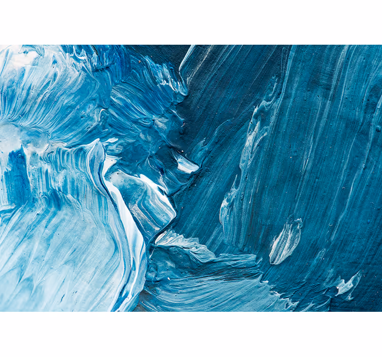 Blue painting art living room wall mural - TenStickers