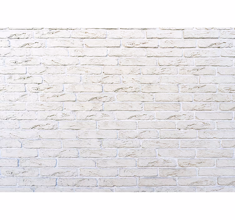 Mural stone wall white brick design - TenStickers