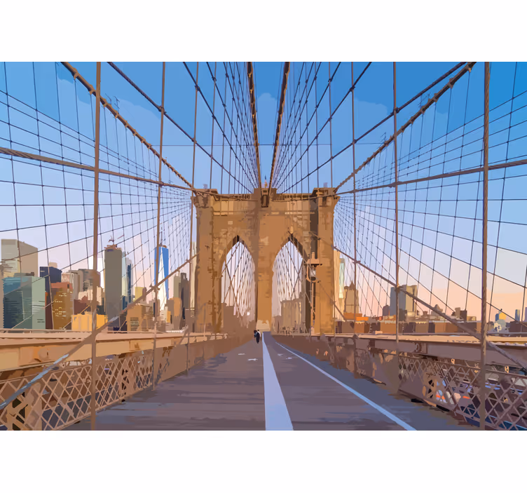 City wall mural brooklyn bridge viewpoint - TenStickers