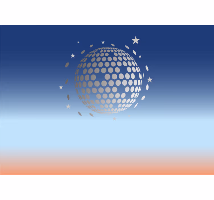 Music wall mural with disco ball pattern - TenStickers