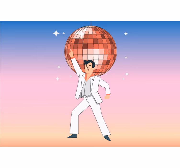 Dancing Man Disco music wall mural - TenStickers