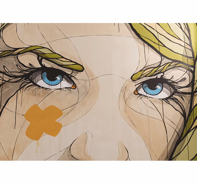 Art wall mural eyes with expressions - TenStickers