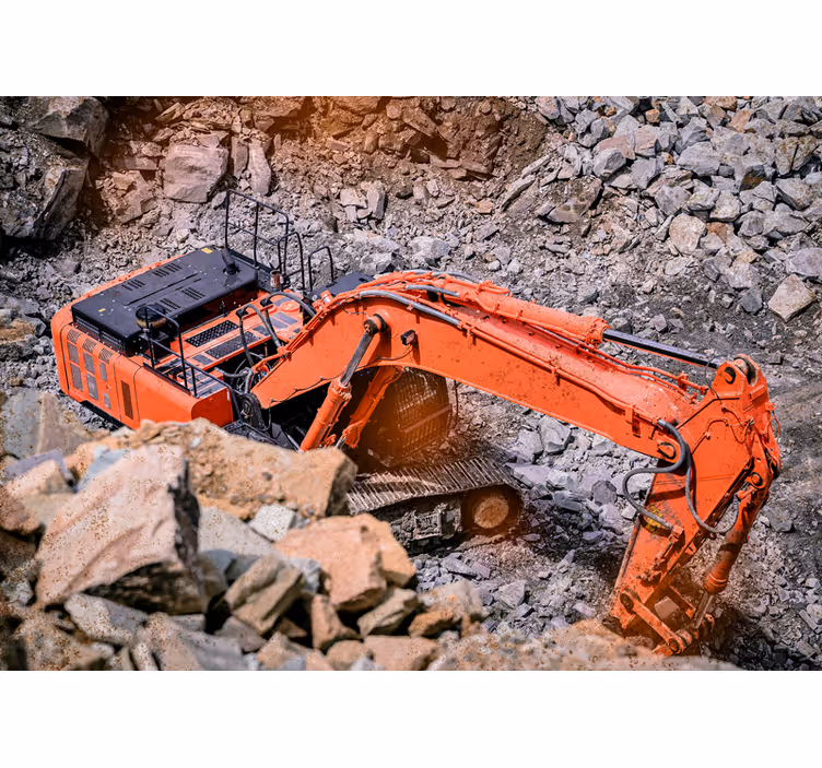 Wall mural vehicle excavator in action - TenStickers