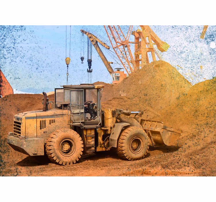 Wall mural vehicle construction loader machine - TenStickers