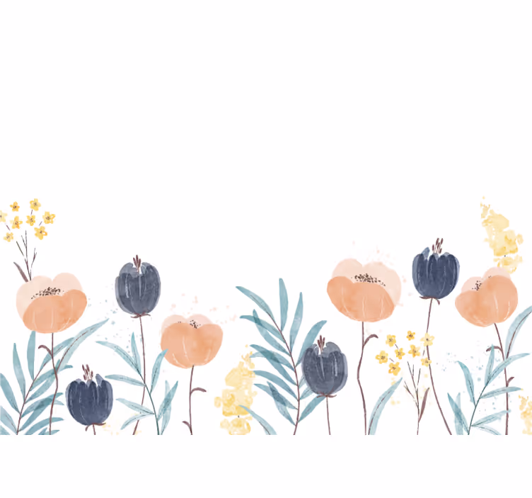 Abstract watercolor painting flower wall mural - TenStickers