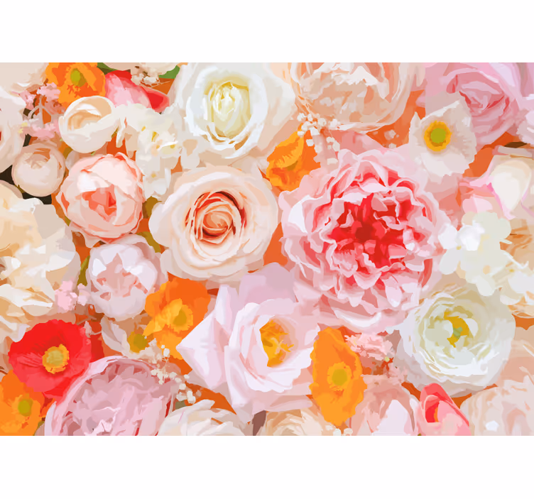Flower wall mural delicate floral arrangement - TenStickers