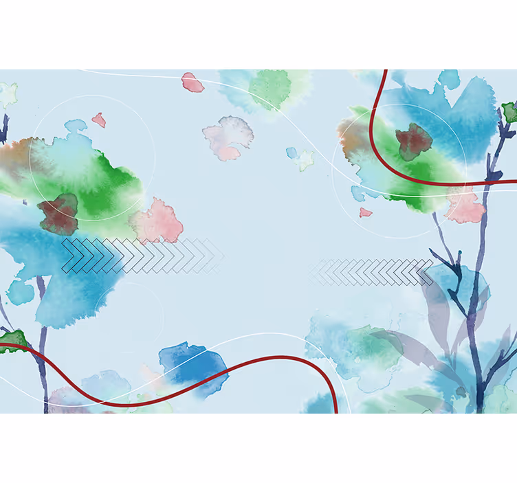 Wall mural nature soft watercolor greens - TenStickers