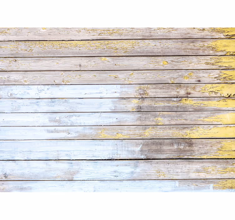Rustic planks painted in white Wood Wall Mural - TenStickers