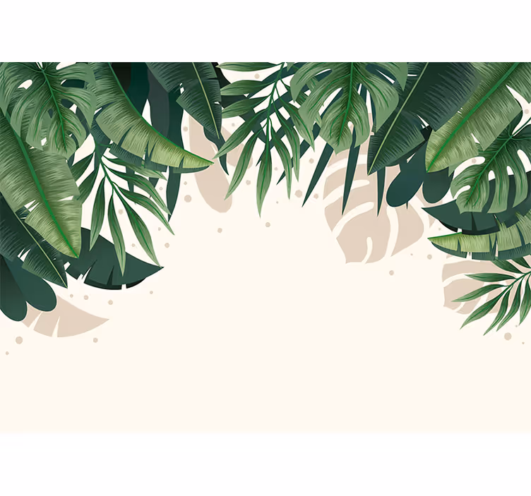 Tropical plants modern wall mural - TenStickers