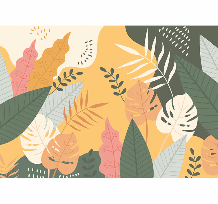 Wall mural nature lush leaf designs - TenStickers