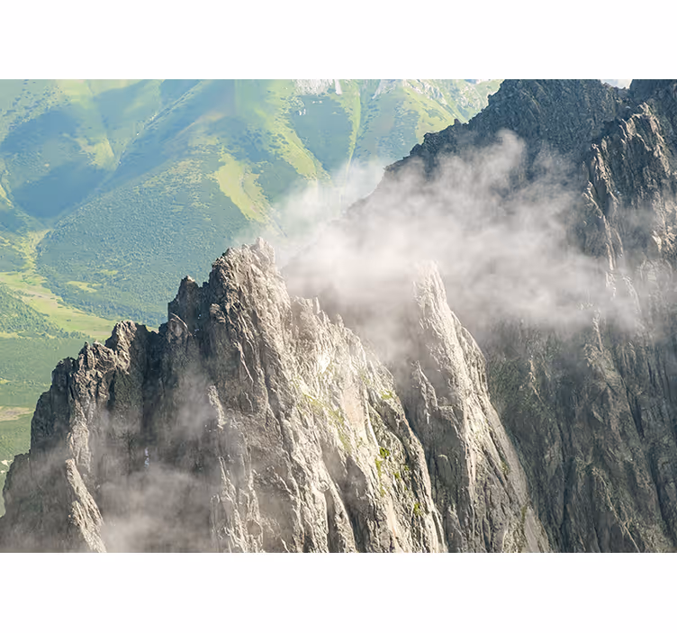 Landscape wall mural mountainous green ranges - TenStickers