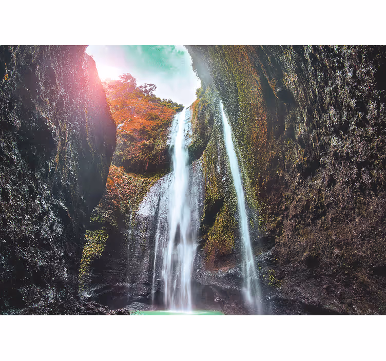 Wall mural waterfall majestic cascade view - TenStickers