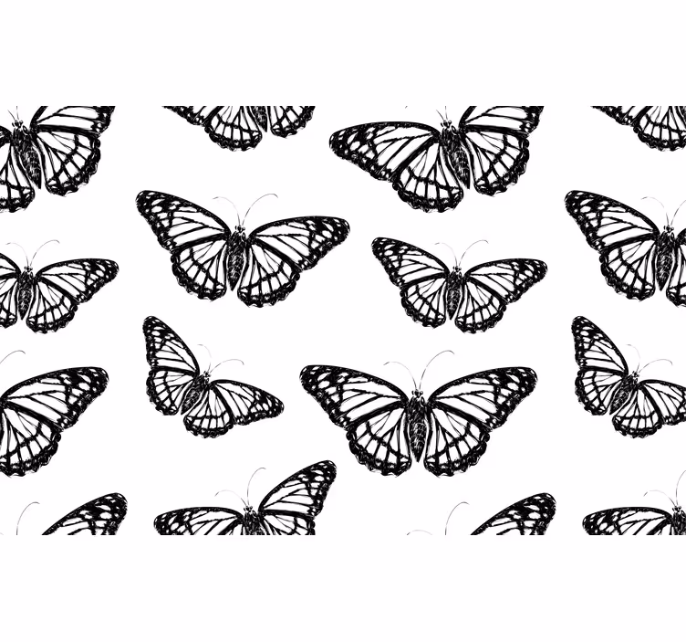 Elegant black butterflies animals wall mural - TenStickers