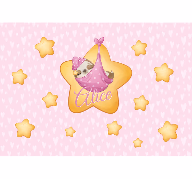 Nursery wall mural sloth in a star - TenStickers