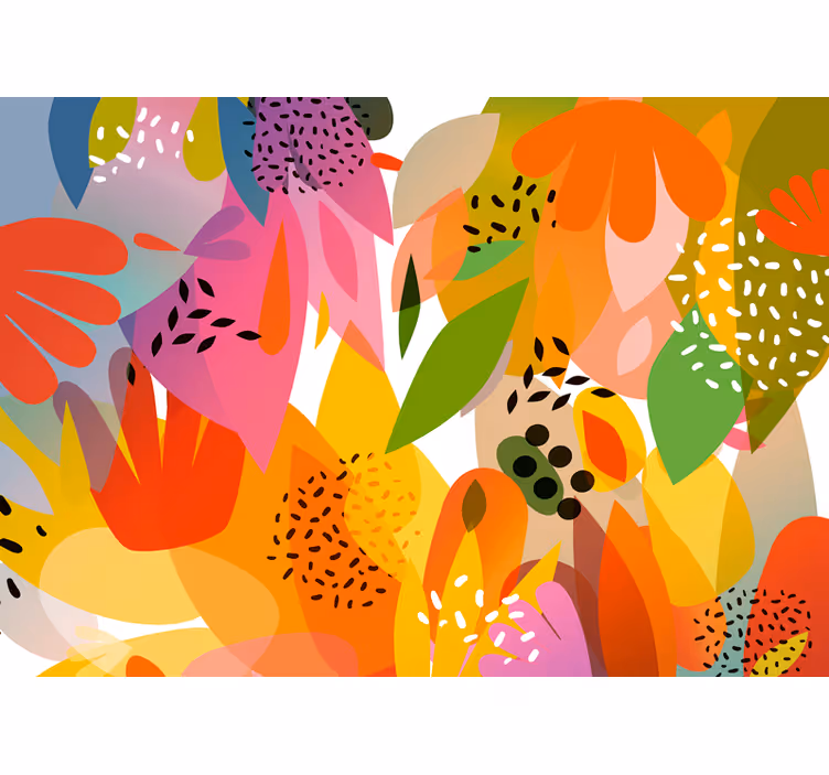 Flower wall mural colorful floral collage - TenStickers