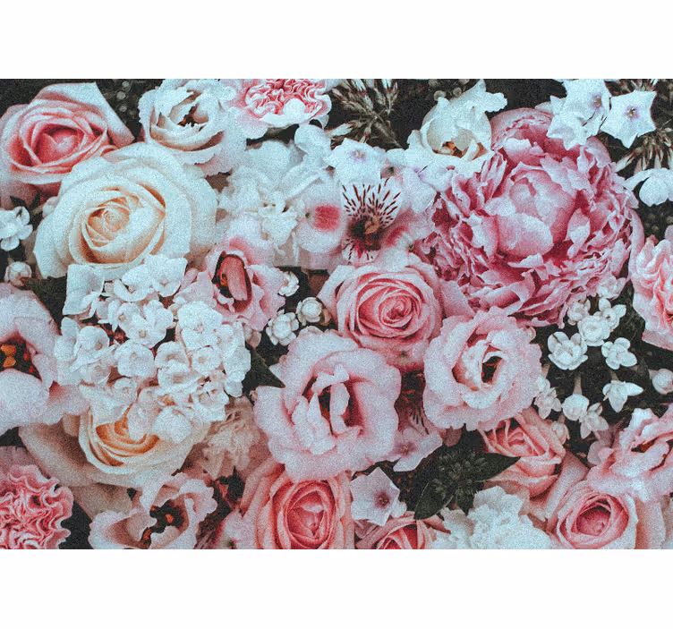 Light pink in different sizes rose wall mural - TenStickers