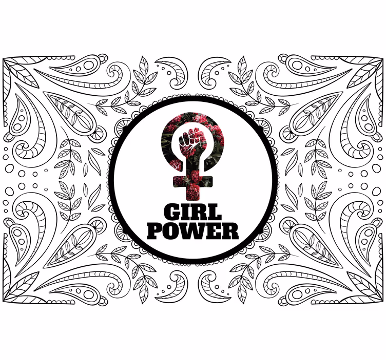 Women sign saying girl power phrase wall mural - TenStickers
