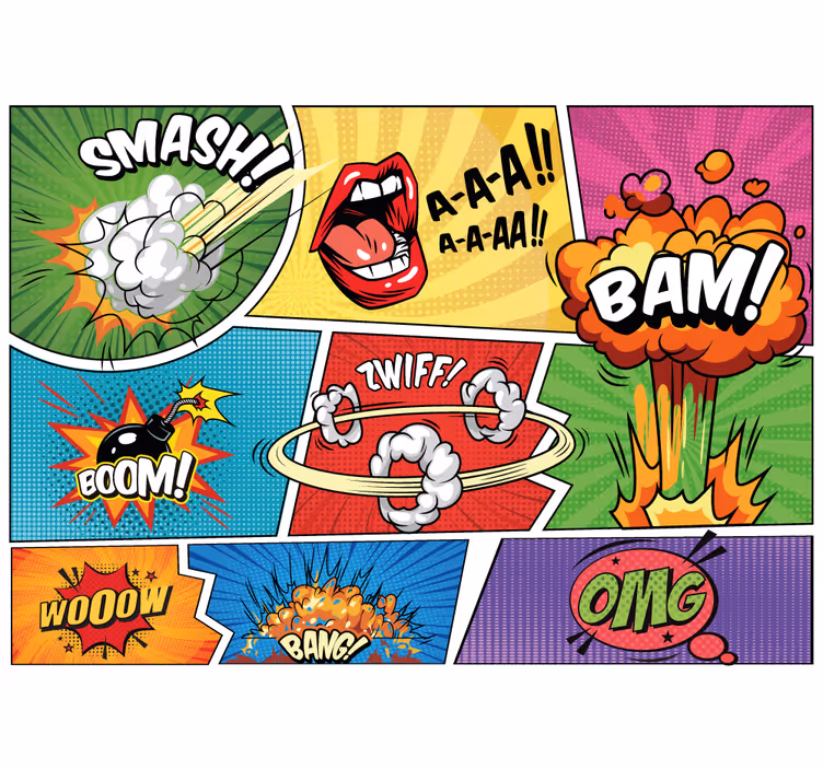 Graffiti wall mural comic book adventure - TenStickers