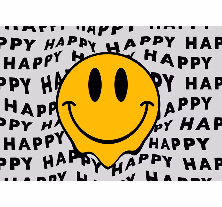 Quote wall mural smiley face message - TenStickers