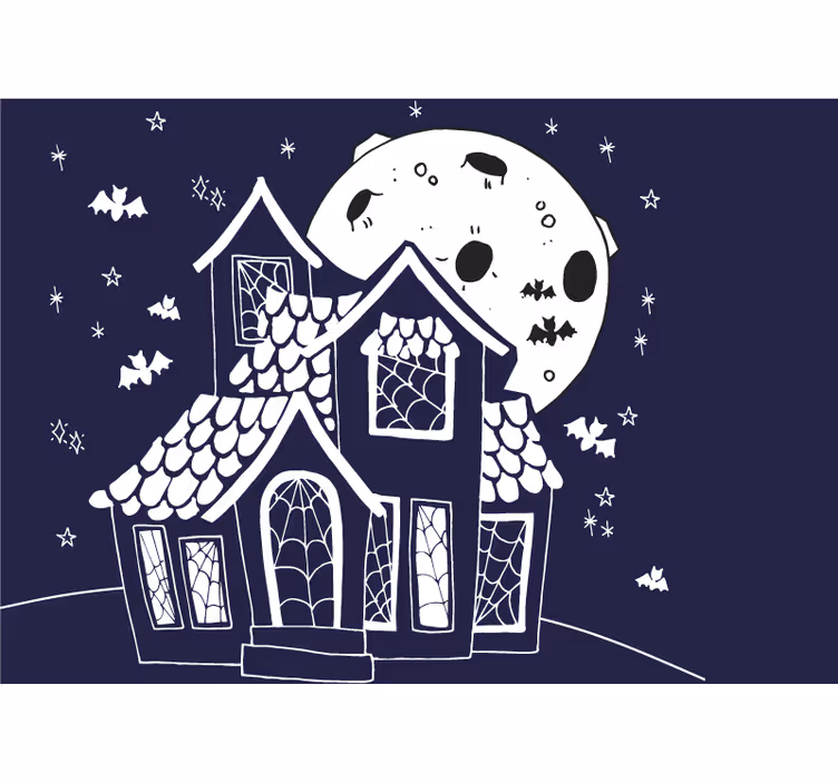 Wall mural halloween spooky haunted house decor - TenStickers