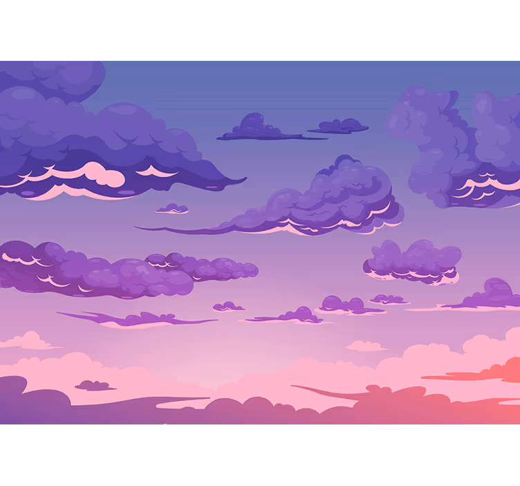 Sky wall mural whimsical cloud view - TenStickers