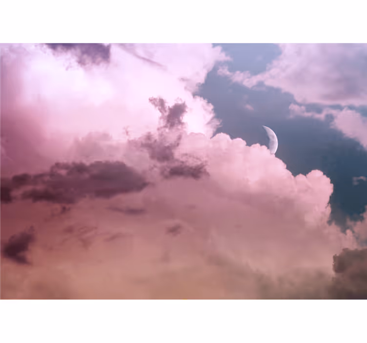 Sky wall mural cloudy moonlit sky - TenStickers