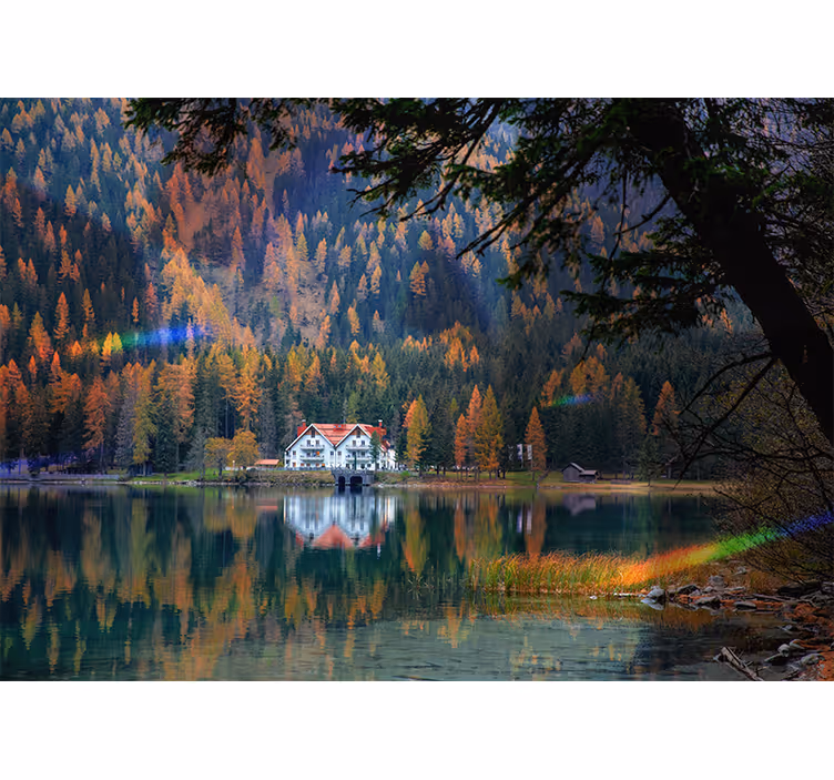 Landscape wall mural serene mountain echo - TenStickers