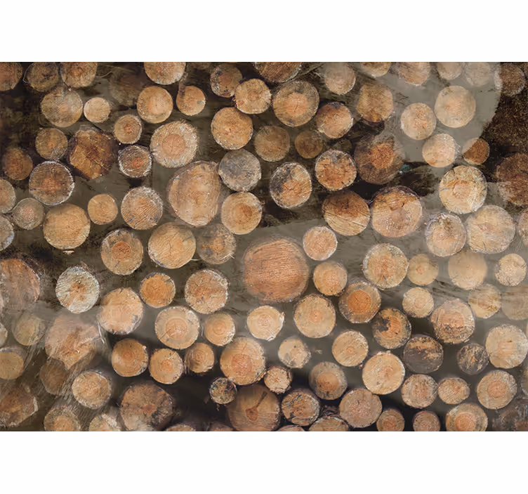 Cut wood in different sizes and shades mural - TenStickers