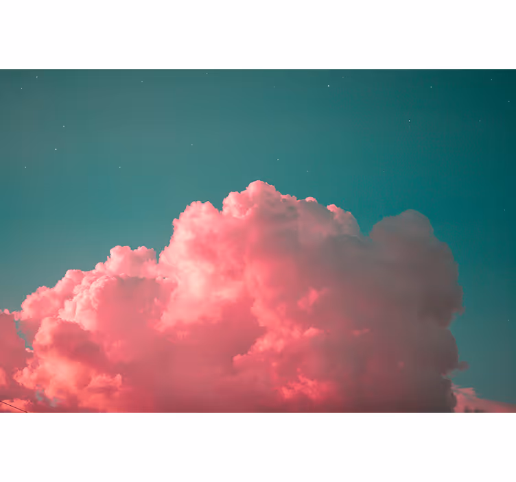Dreamy pink clouds sky wall mural - TenStickers