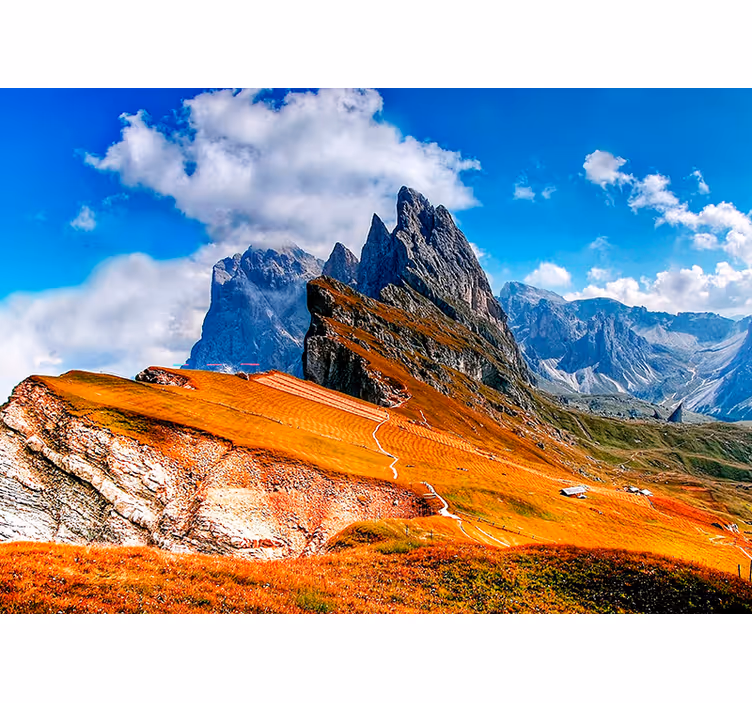 Landscape wall mural mountain peaks view - TenStickers